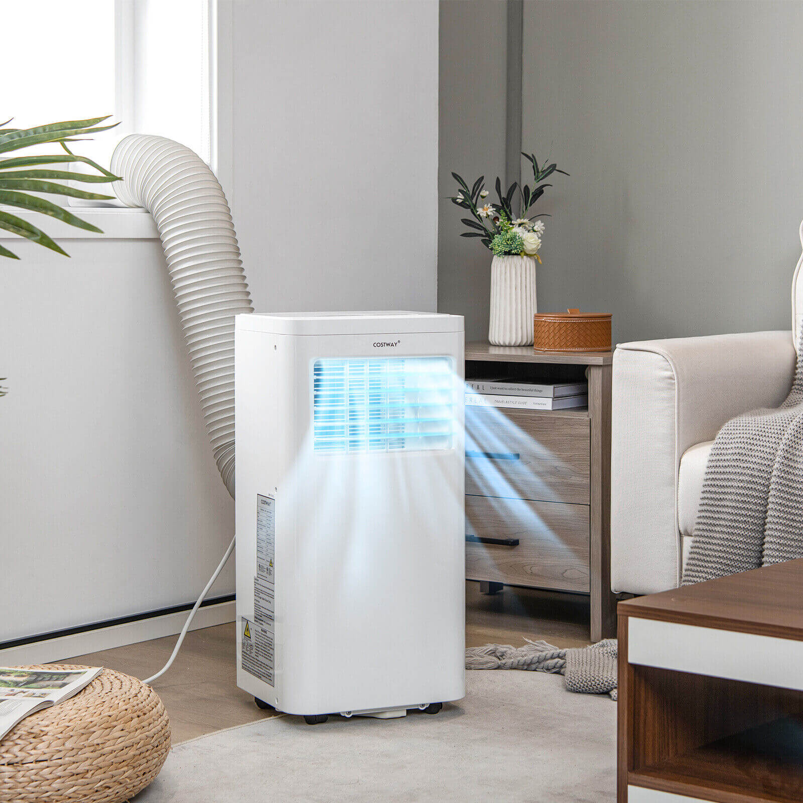 3-in-1 Portable Air Conditioner with Fan Dehumidifier and Quiet AC, White Portable Air Conditioners   at Gallery Canada