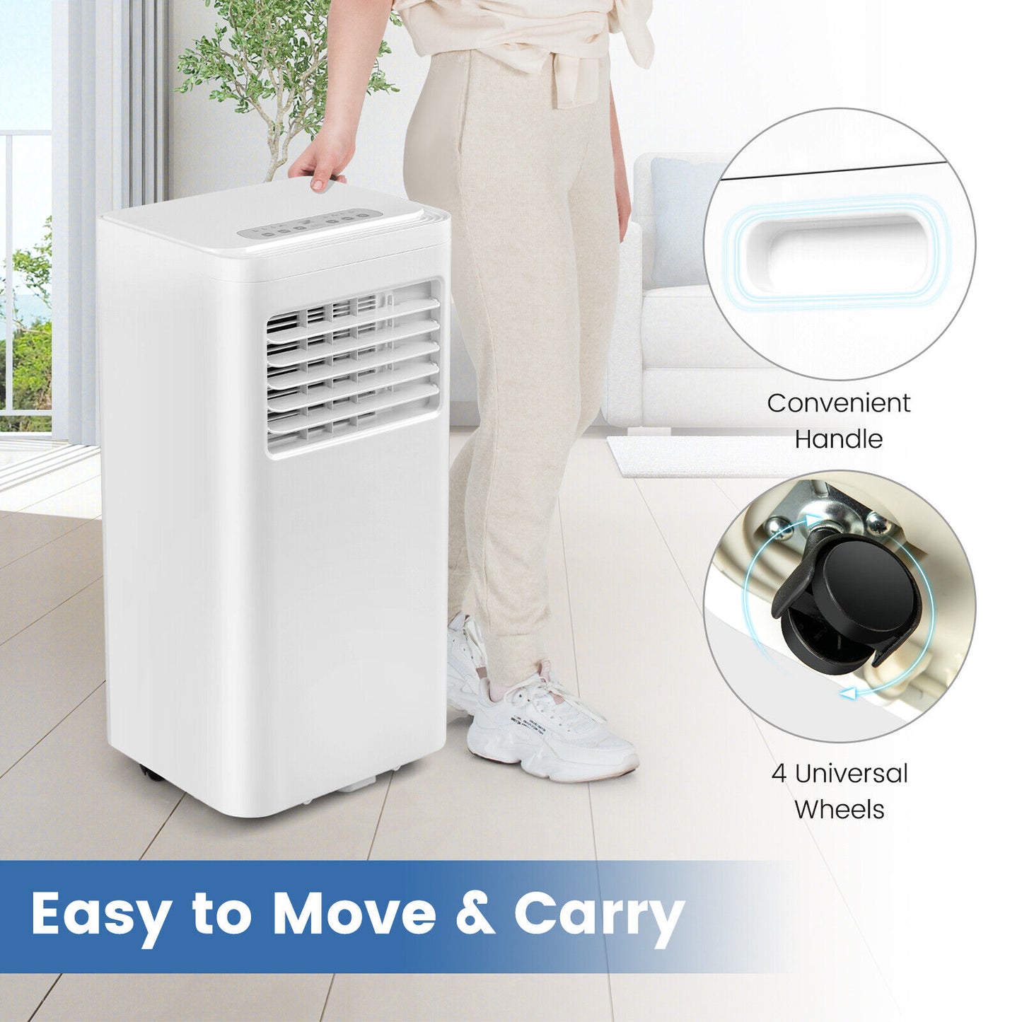 3-in-1 Portable Air Conditioner with Fan Dehumidifier and Quiet AC, White Portable Air Conditioners   at Gallery Canada