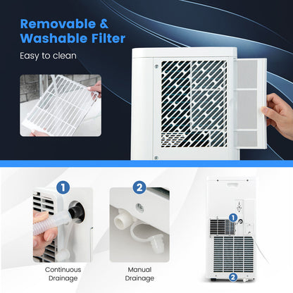 3-in-1 Portable Air Conditioner with Fan Dehumidifier and Quiet AC, White Portable Air Conditioners   at Gallery Canada