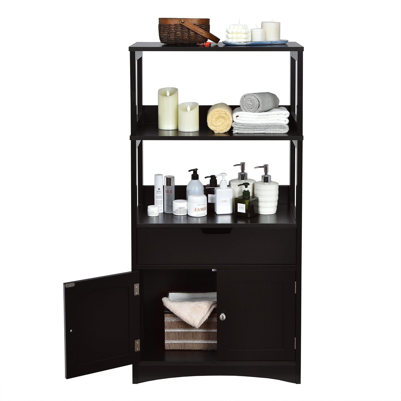 Bathroom Storage Cabinet with Drawer and Shelf Floor Cabinet, Black - Gallery Canada