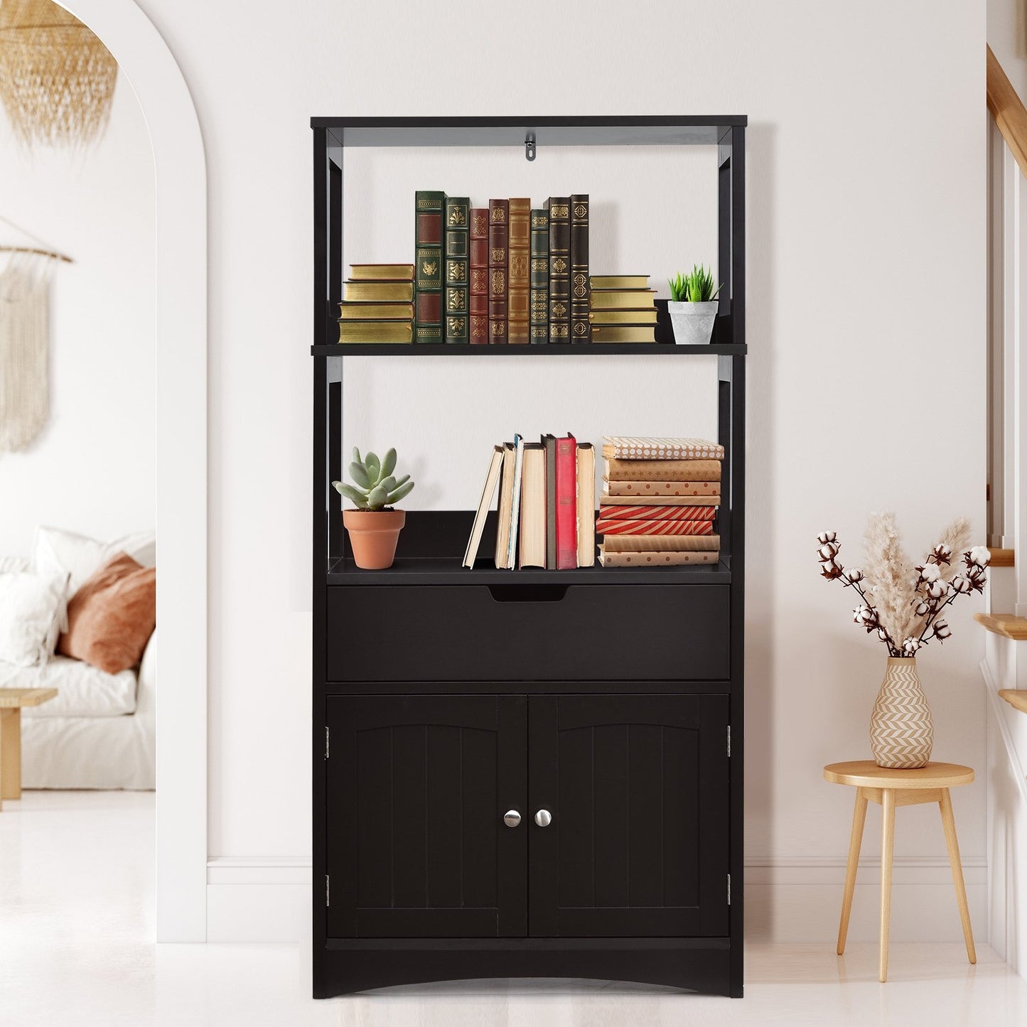 Bathroom Storage Cabinet with Drawer and Shelf Floor Cabinet, Black Floor Cabinets   at Gallery Canada