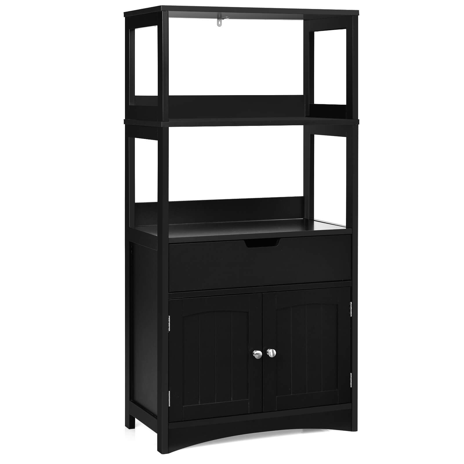 Bathroom Storage Cabinet with Drawer and Shelf Floor Cabinet, Black Floor Cabinets   at Gallery Canada