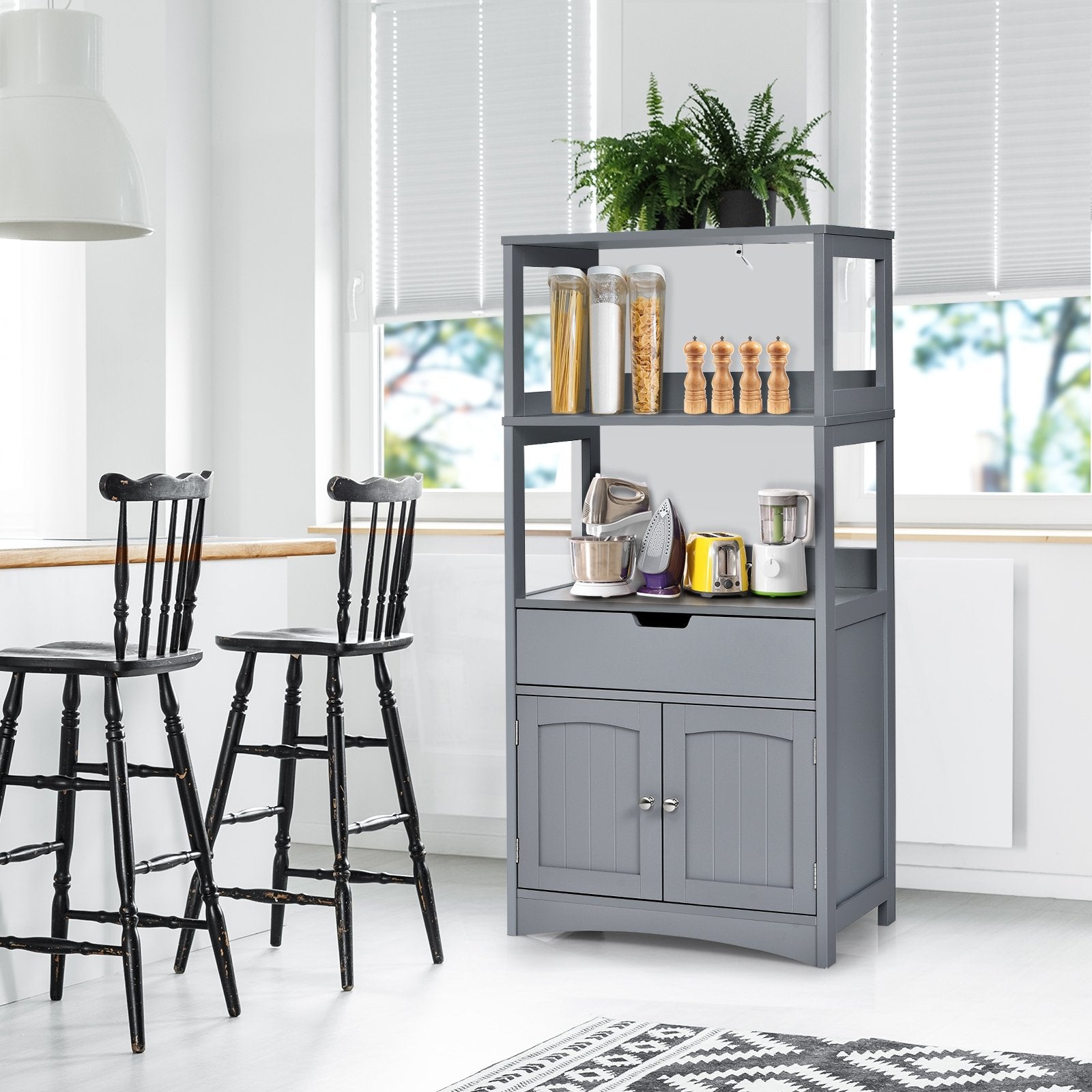 Bathroom Storage Cabinet with Drawer and Shelf Floor Cabinet, Gray Floor Cabinets   at Gallery Canada