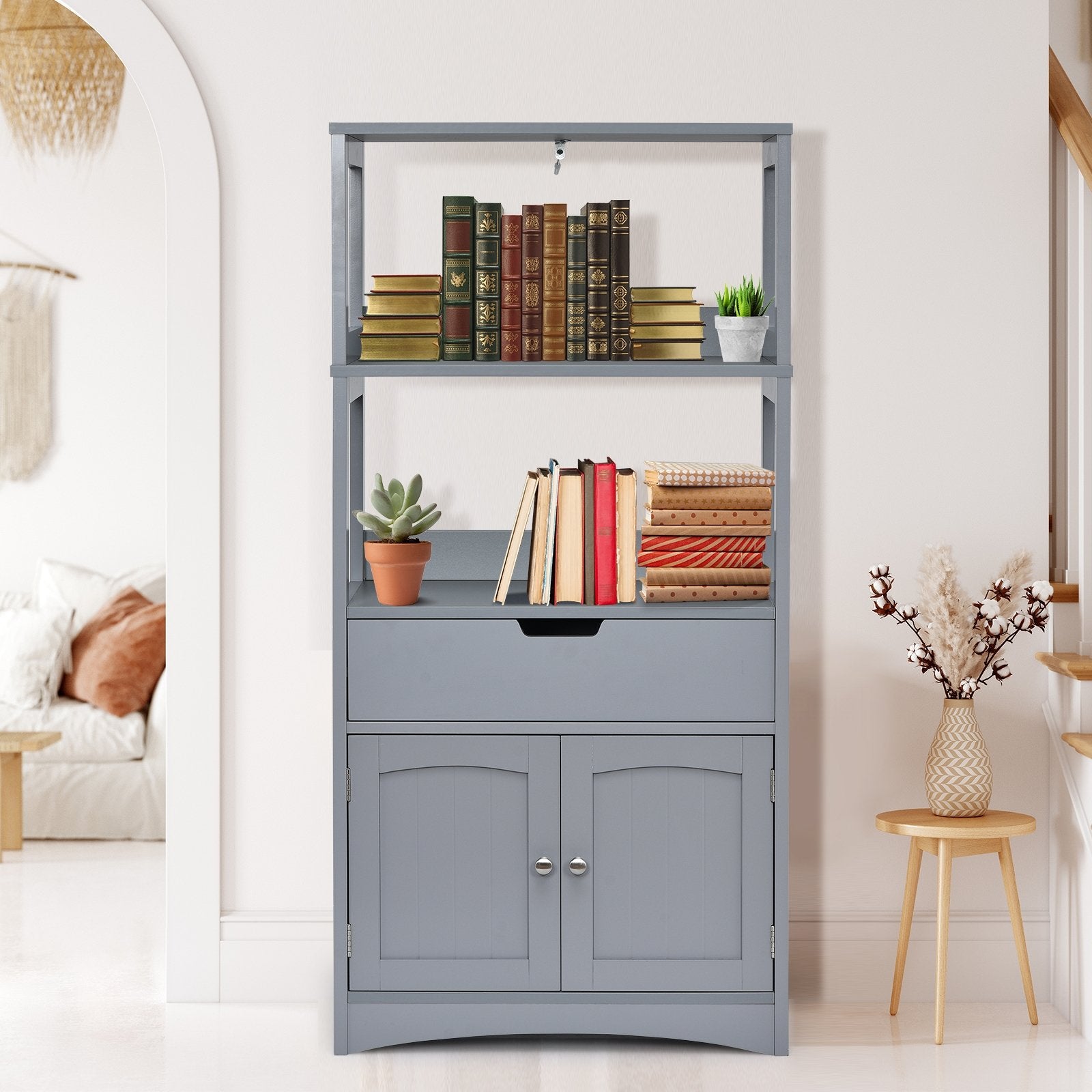 Bathroom Storage Cabinet with Drawer and Shelf Floor Cabinet, Gray Floor Cabinets   at Gallery Canada