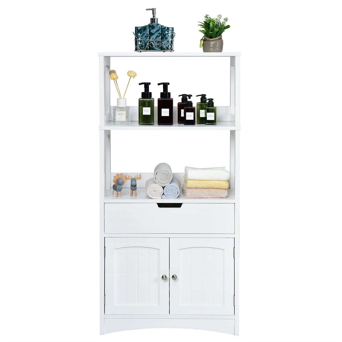 Bathroom Storage Cabinet with Drawer and Shelf Floor Cabinet, White - Gallery Canada