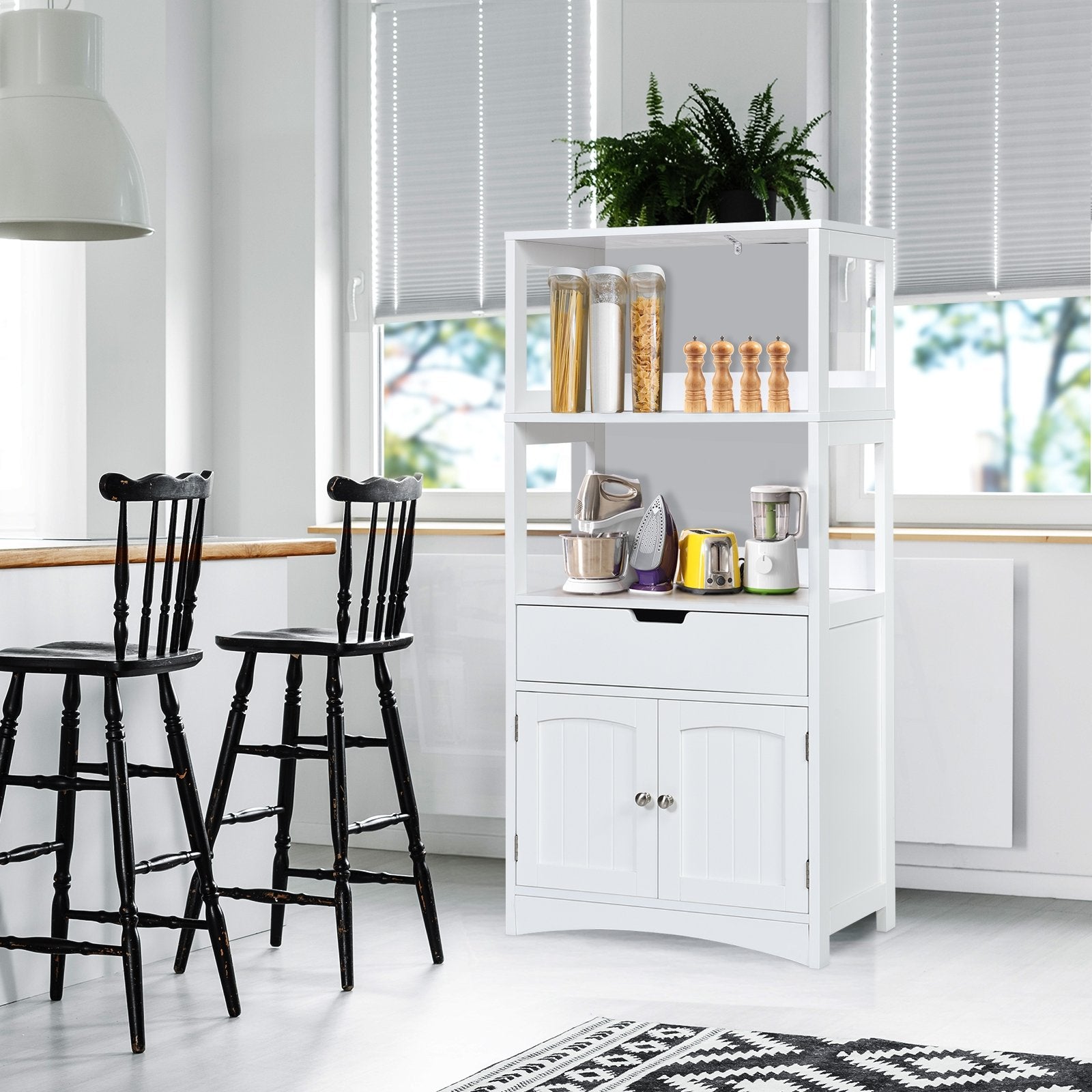 Bathroom Storage Cabinet with Drawer and Shelf Floor Cabinet, White - Gallery Canada