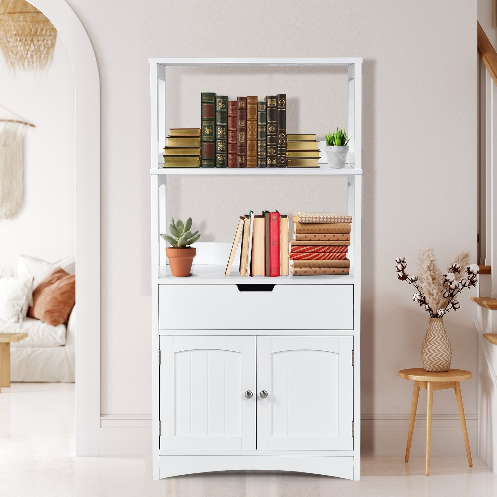 Bathroom Storage Cabinet with Drawer and Shelf Floor Cabinet, White Floor Cabinets   at Gallery Canada