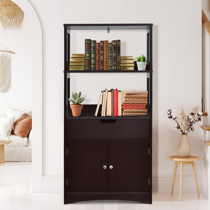 Bathroom Storage Cabinet with Drawer and Shelf Floor Cabinet, Dark Brown Floor Cabinets   at Gallery Canada