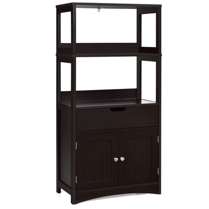 Bathroom Storage Cabinet with Drawer and Shelf Floor Cabinet, Dark Brown Floor Cabinets   at Gallery Canada