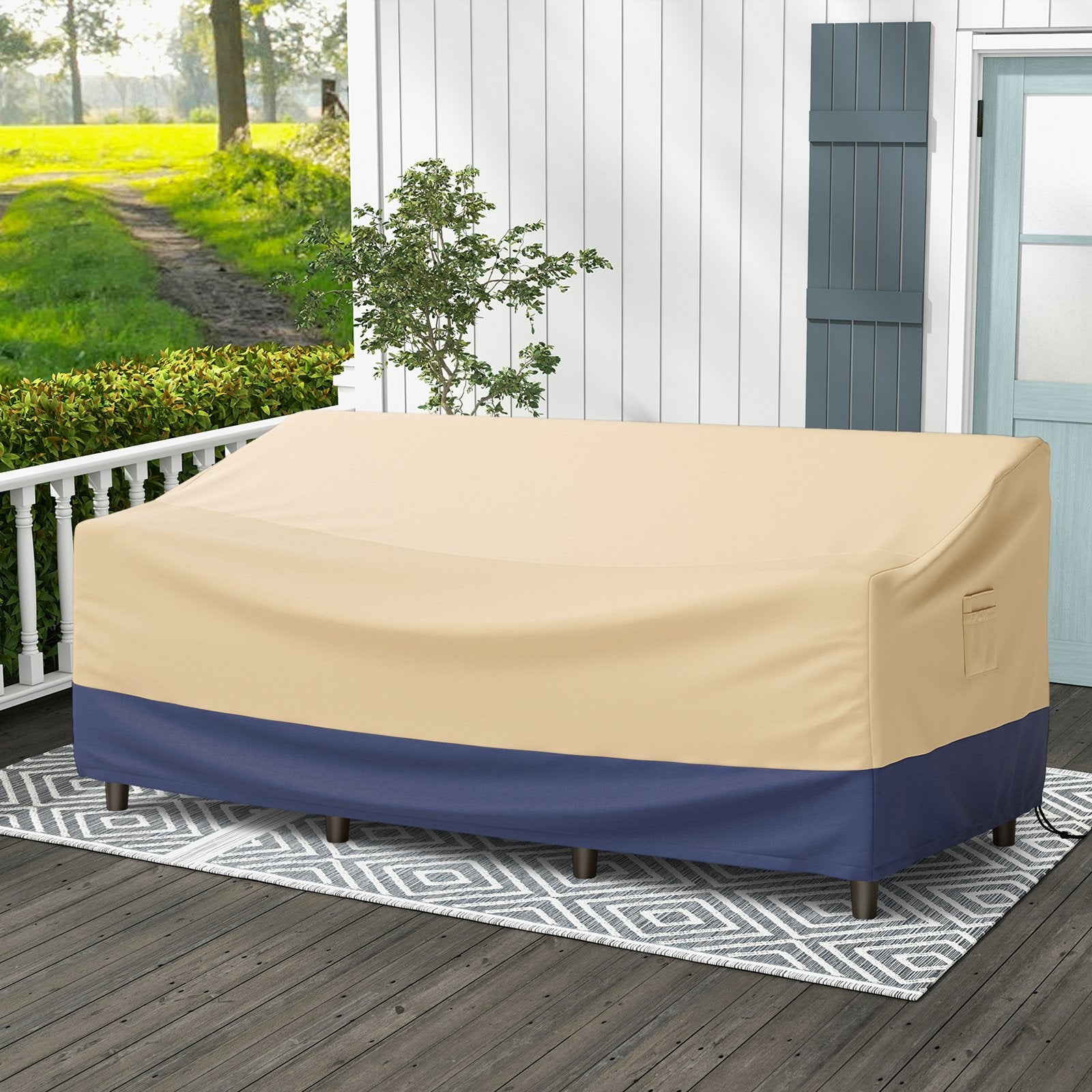 Patio Furniture Cover with Padded Handle and Click-Close Straps-77 x 43 x 30 inches, Beige Outdoor Furniture Accessories   at Gallery Canada