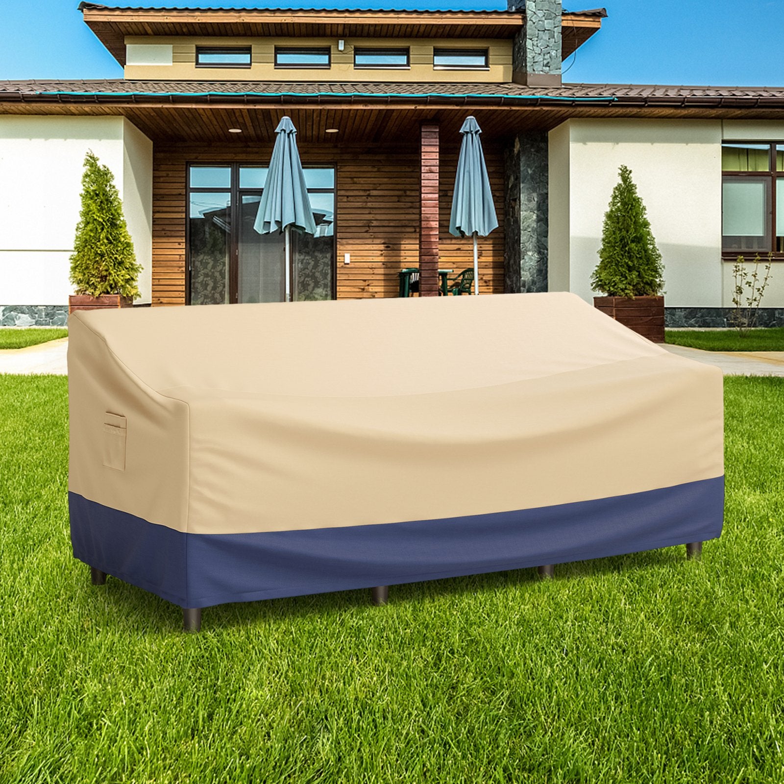 Patio Furniture Cover with Padded Handle and Click-Close Straps-77 x 43 x 30 inches, Beige Outdoor Furniture Accessories   at Gallery Canada