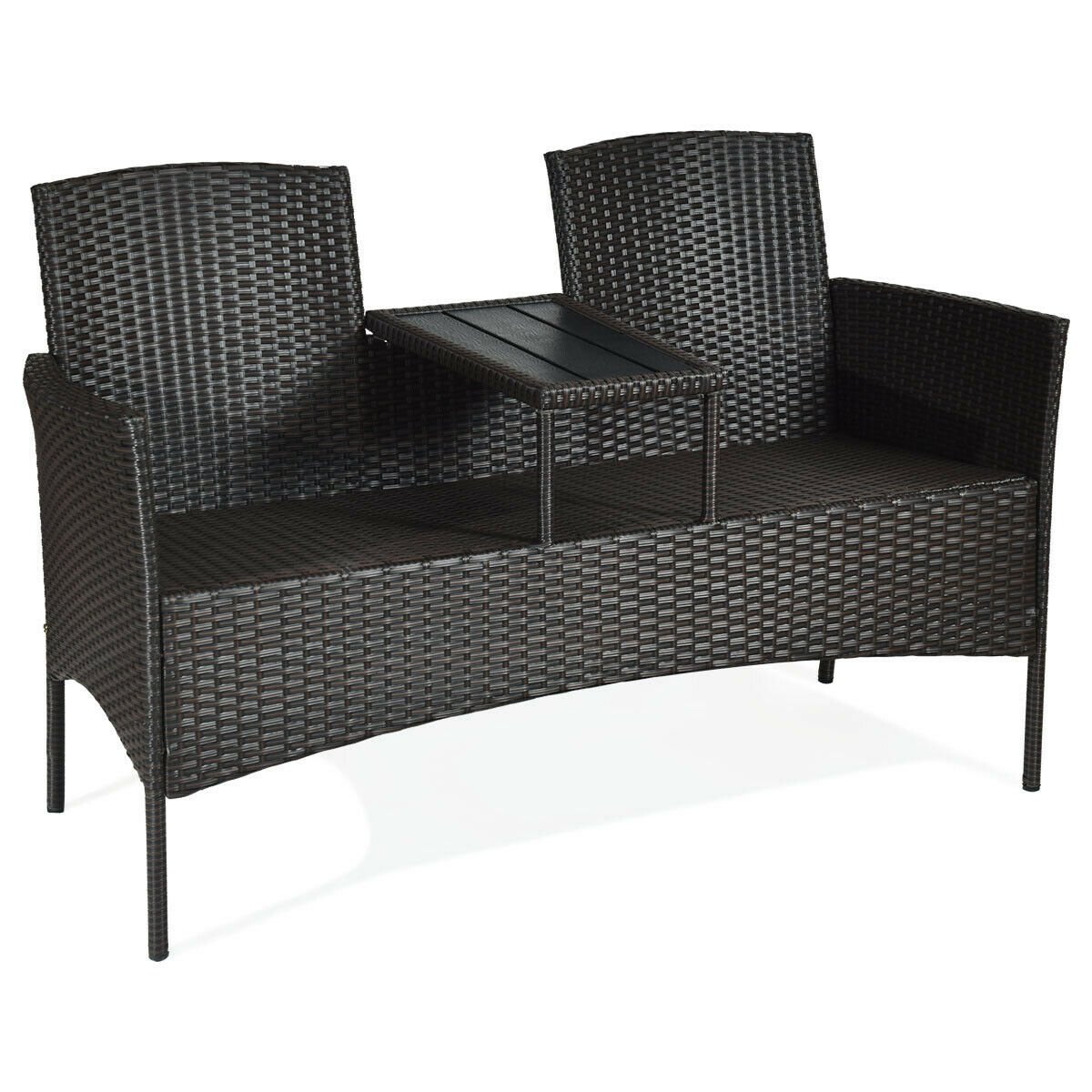 Modern Patio Conversation Set with Built-in Coffee Table and Cushions , Turquoise Patio Conversation Sets   at Gallery Canada