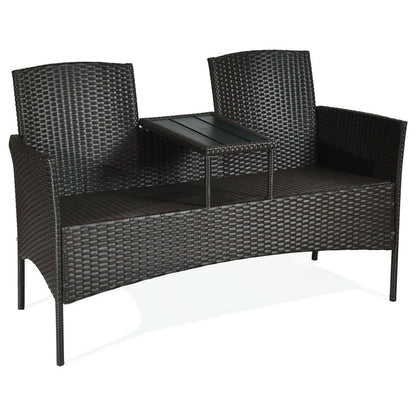 Modern Patio Conversation Set with Built-in Coffee Table and Cushions , Turquoise Patio Conversation Sets   at Gallery Canada