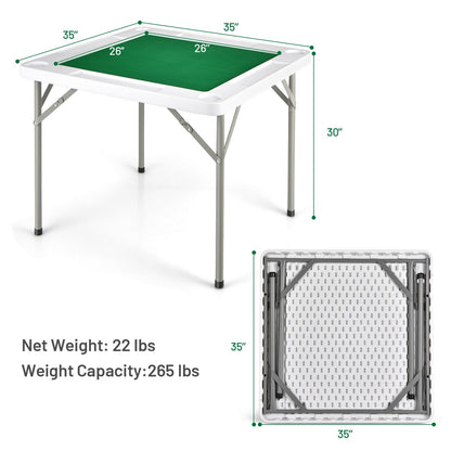 4-Player Mahjong Game Table with Iron Frame, Green Game Room   at Gallery Canada