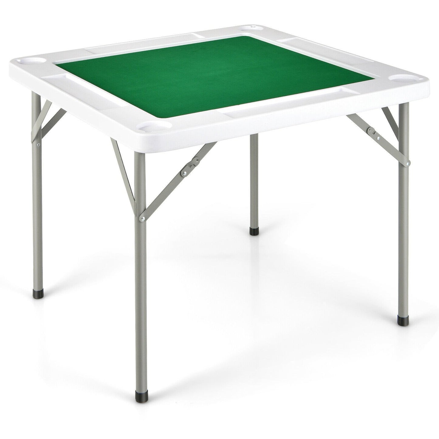 4-Player Mahjong Game Table with Iron Frame, Green - Gallery Canada