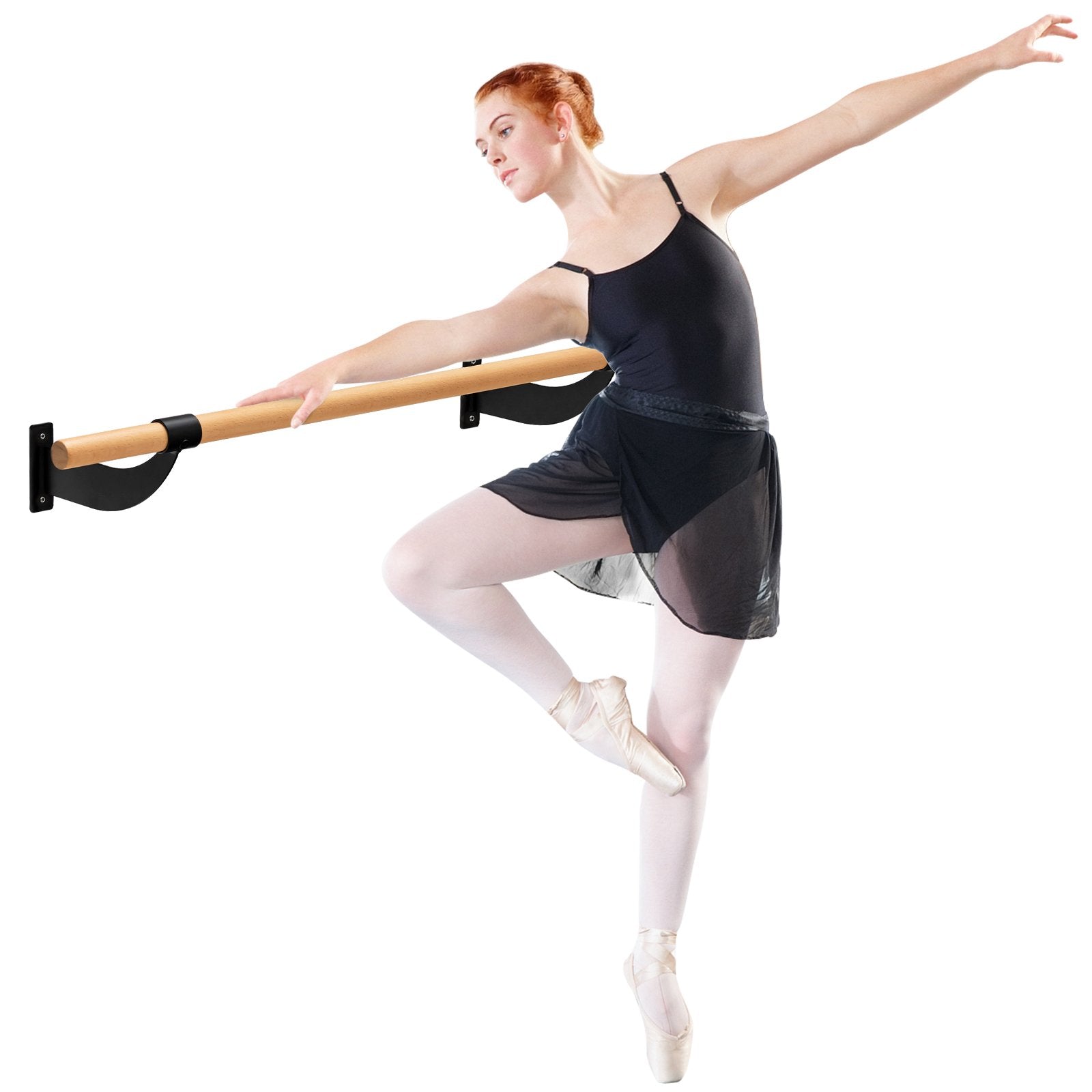 4 Feet Wall-Mounted Ballet Barre for Yoga, Black Yoga Accessories   at Gallery Canada