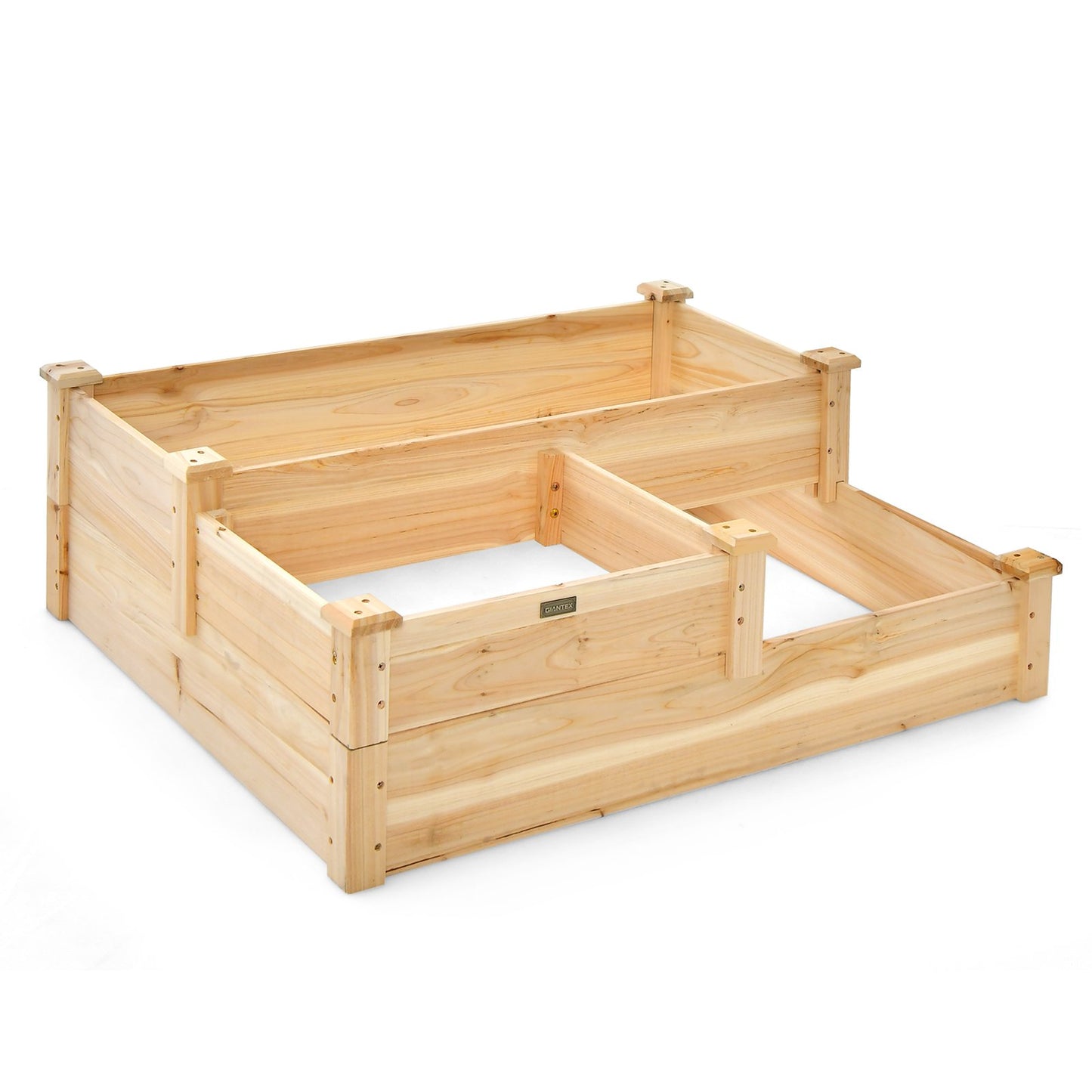 3-Tier Wooden Raised Garden Bed with Open-Ended Base, Natural - Gallery Canada