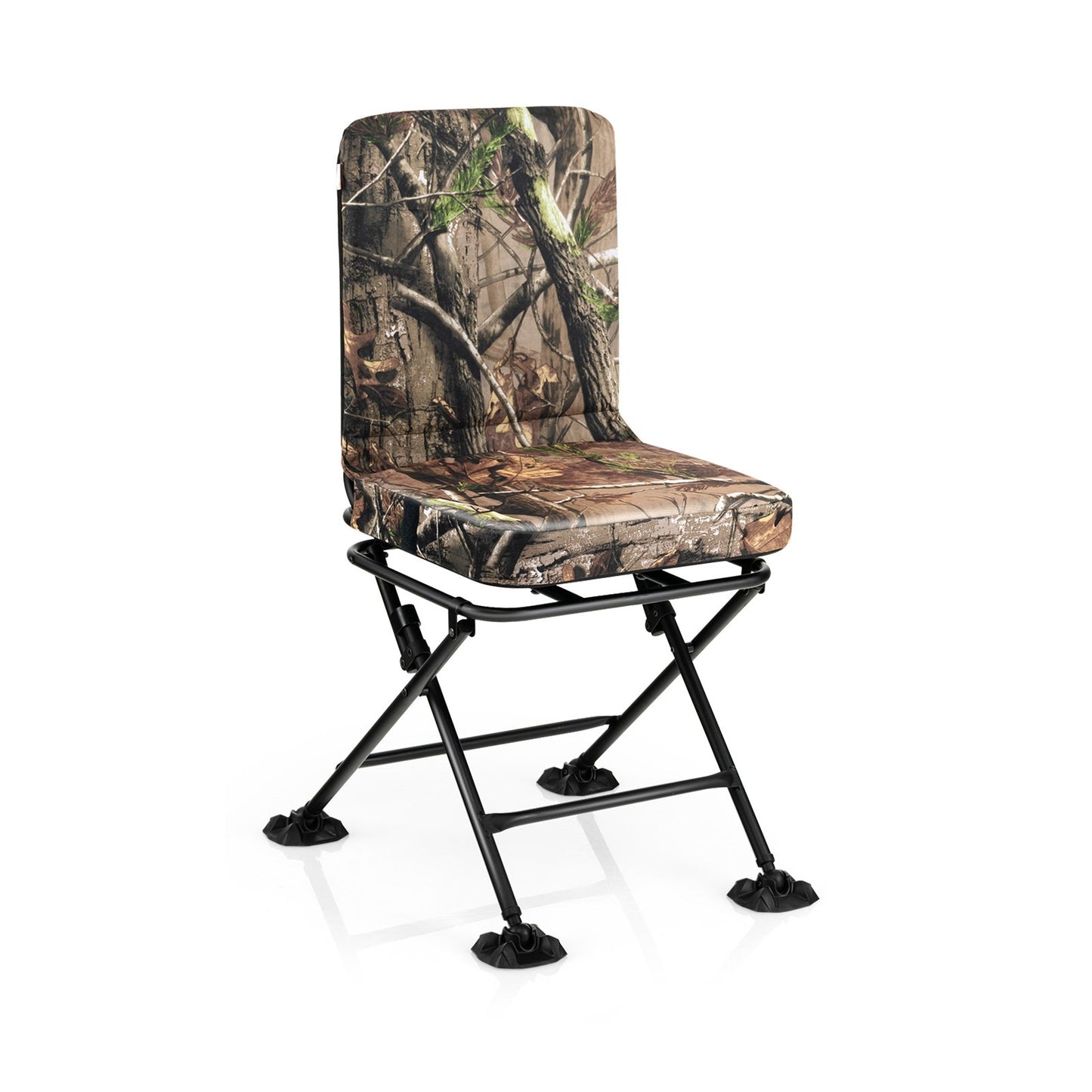 Swivel Folding Chair with Backrest and Padded Cushion, Camouflage Camping Furniture   at Gallery Canada