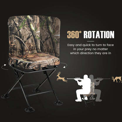 Swivel Folding Chair with Backrest and Padded Cushion, Camouflage Camping Furniture   at Gallery Canada