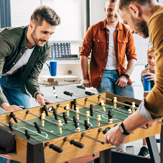 48 Inch Competition Sized Home Recreation Wooden Foosball Table, Brown Game Room Brown  at Gallery Canada