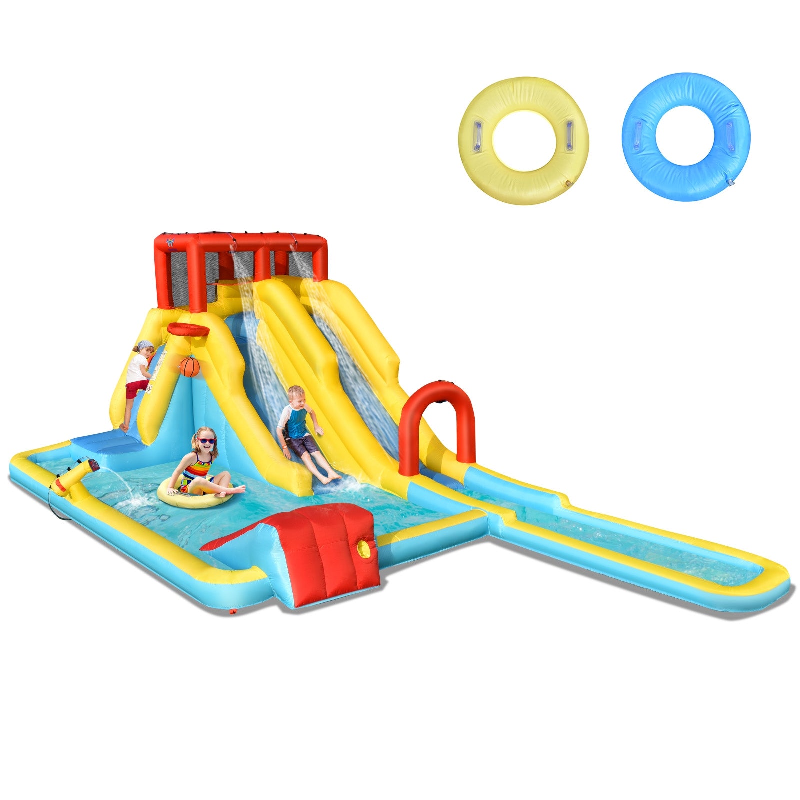 7-in-1 Inflatable Dual Slide Water Park Bounce House Without Blower Bounce House at Gallery Canada