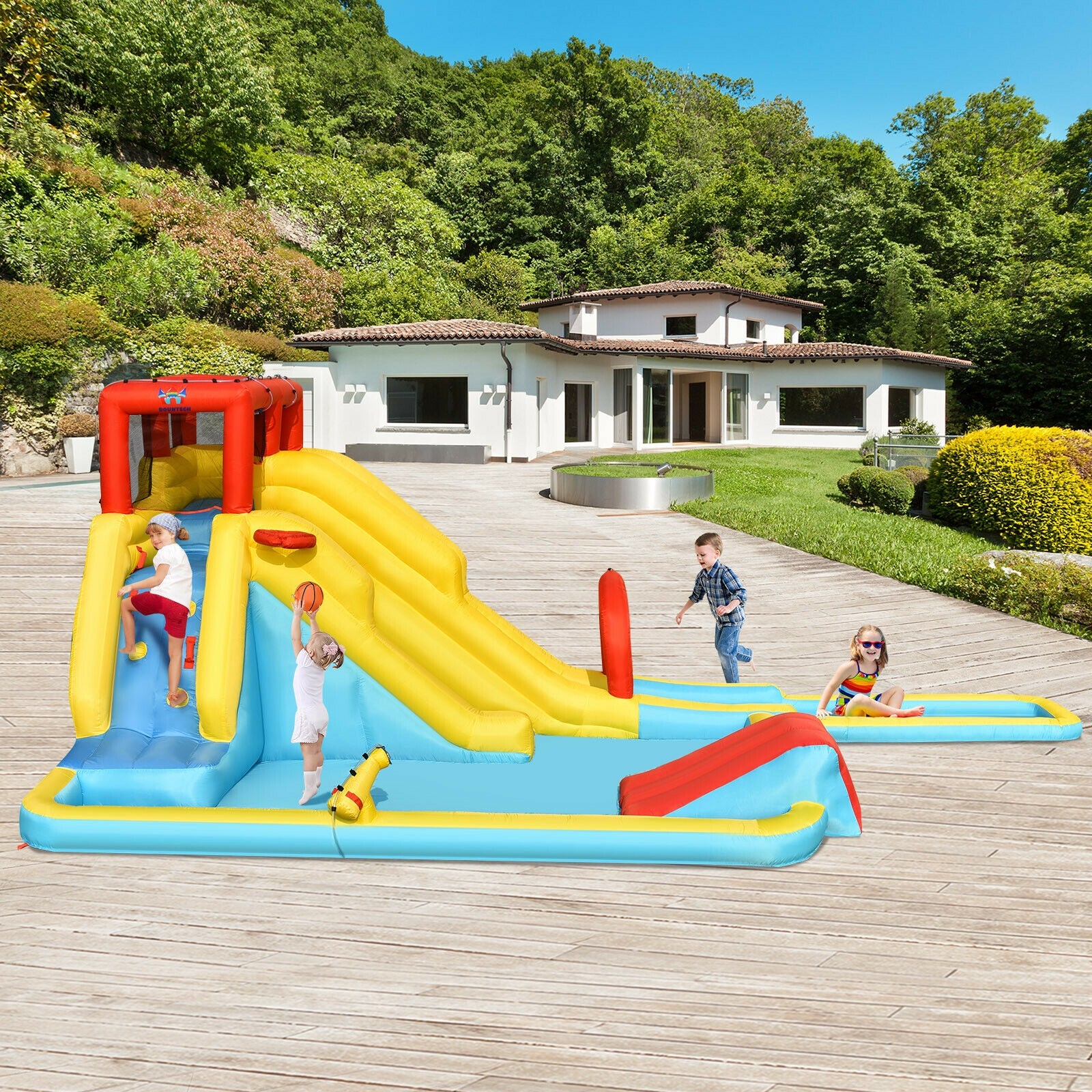 7-in-1 Inflatable Dual Slide Water Park Bounce House Without Blower Bounce House at Gallery Canada