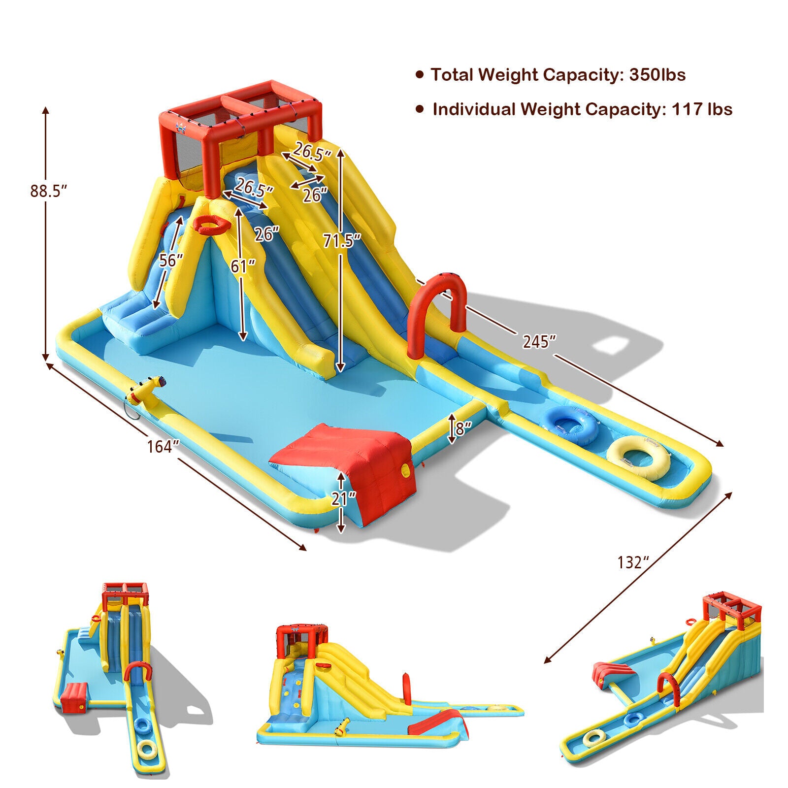 7-in-1 Inflatable Dual Slide Water Park Bounce House Without Blower Bounce House at Gallery Canada