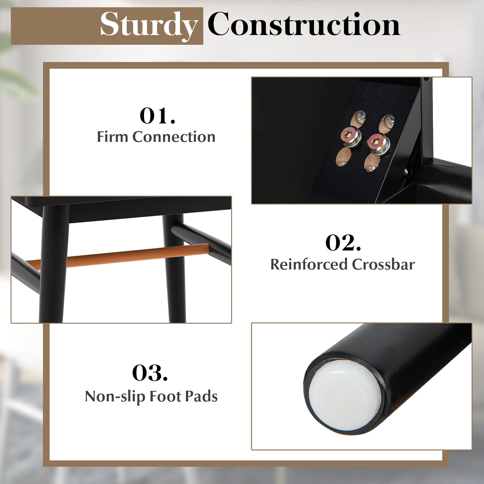 1-Drawer Modern Bedside Table with Solid Wood Legs, Black Nightstands at Gallery Canada