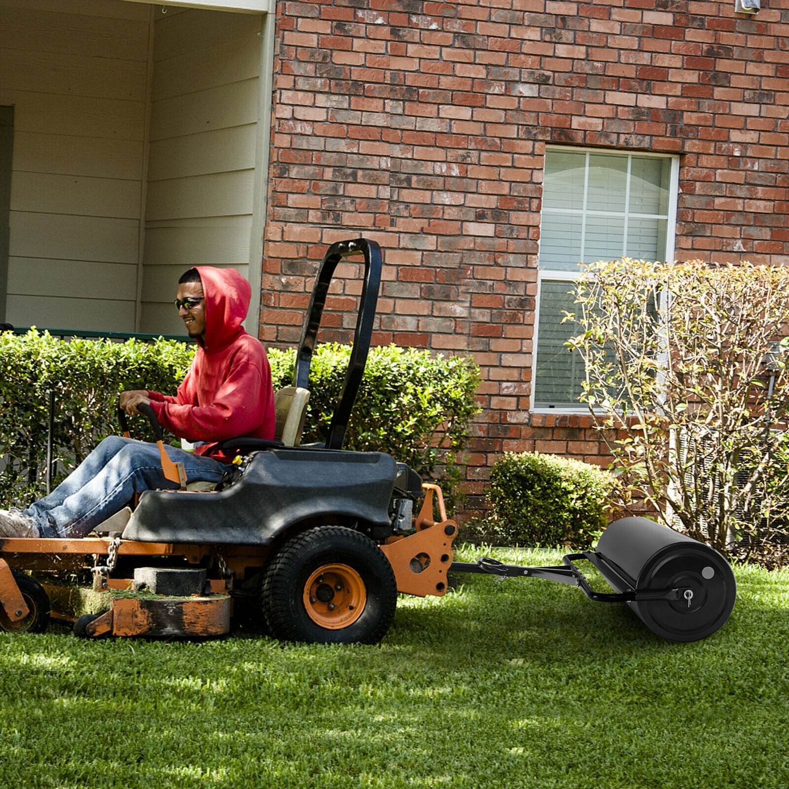 Metal Lawn Roller with Detachable Gripping Handle, Black Lawn Care Tools   at Gallery Canada