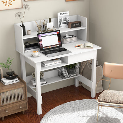 Home Office Computer Desk with Storage Shelves and Drawer Ideal for Working and Studying - Gallery Canada