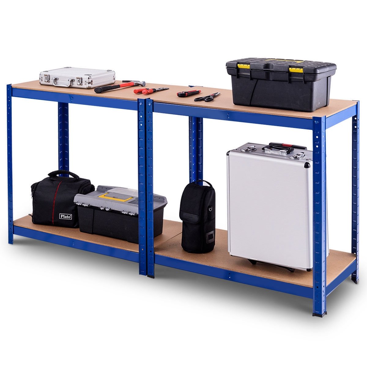 Adjustable Heavy Duty 4 Level Garage Tool Shelf Storage, Blue Garages   at Gallery Canada