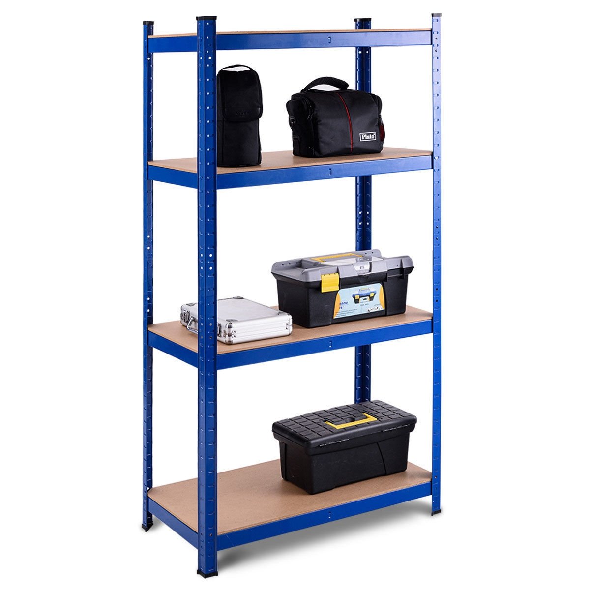 Adjustable Heavy Duty 4 Level Garage Tool Shelf Storage, Blue - Gallery Canada