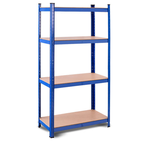 Adjustable Heavy Duty 4 Level Garage Tool Shelf Storage, Blue