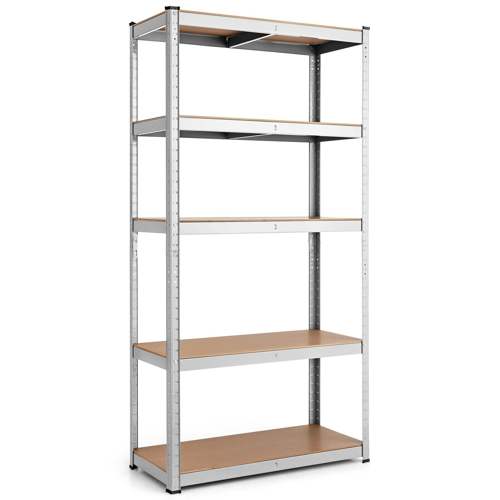 35.5 x 71 Inch Adjustable 5-Layer 2000 lbs Capacity Tool Shelf, Silver Garages   at Gallery Canada