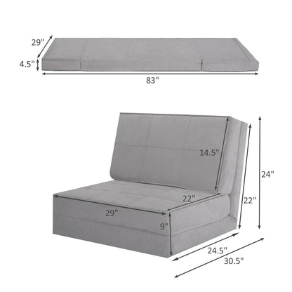 Convertible Lounger Folding Sofa Sleeper Bed, Gray Floor Chairs   at Gallery Canada