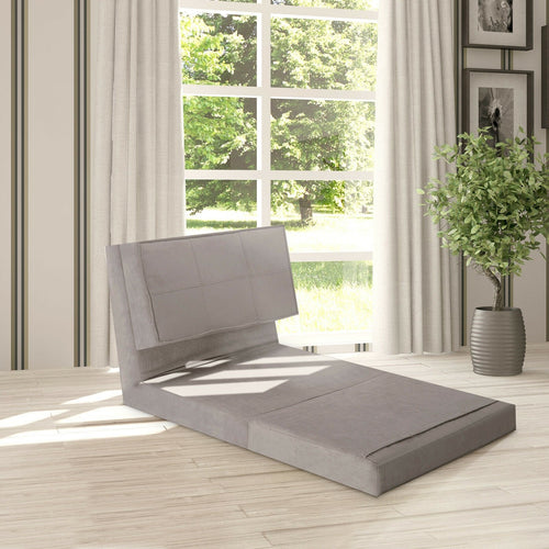 Convertible Lounger Folding Sofa Sleeper Bed, Gray