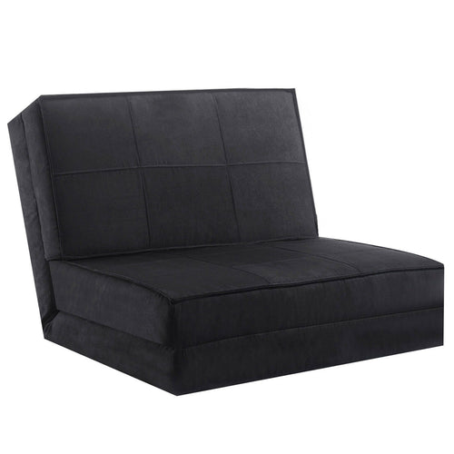 Convertible Lounger Folding Sofa Sleeper Bed, Black