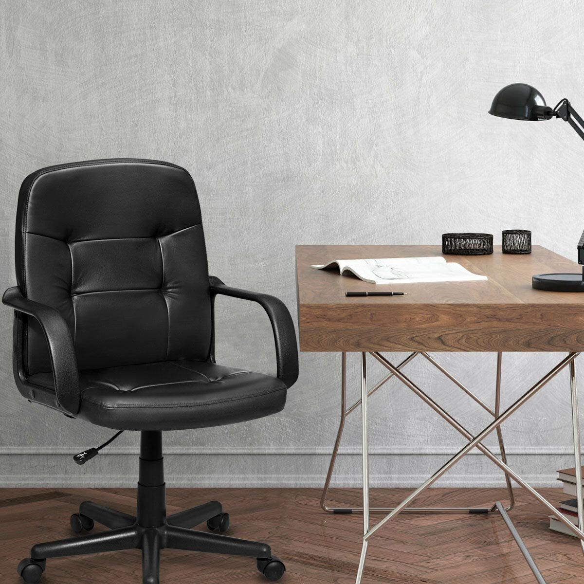 Ergonomic Office Chair with 360-degree Wheels, Black Executive Chairs   at Gallery Canada