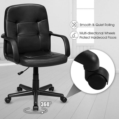 Ergonomic Office Chair with 360-degree Wheels, Black Executive Chairs   at Gallery Canada