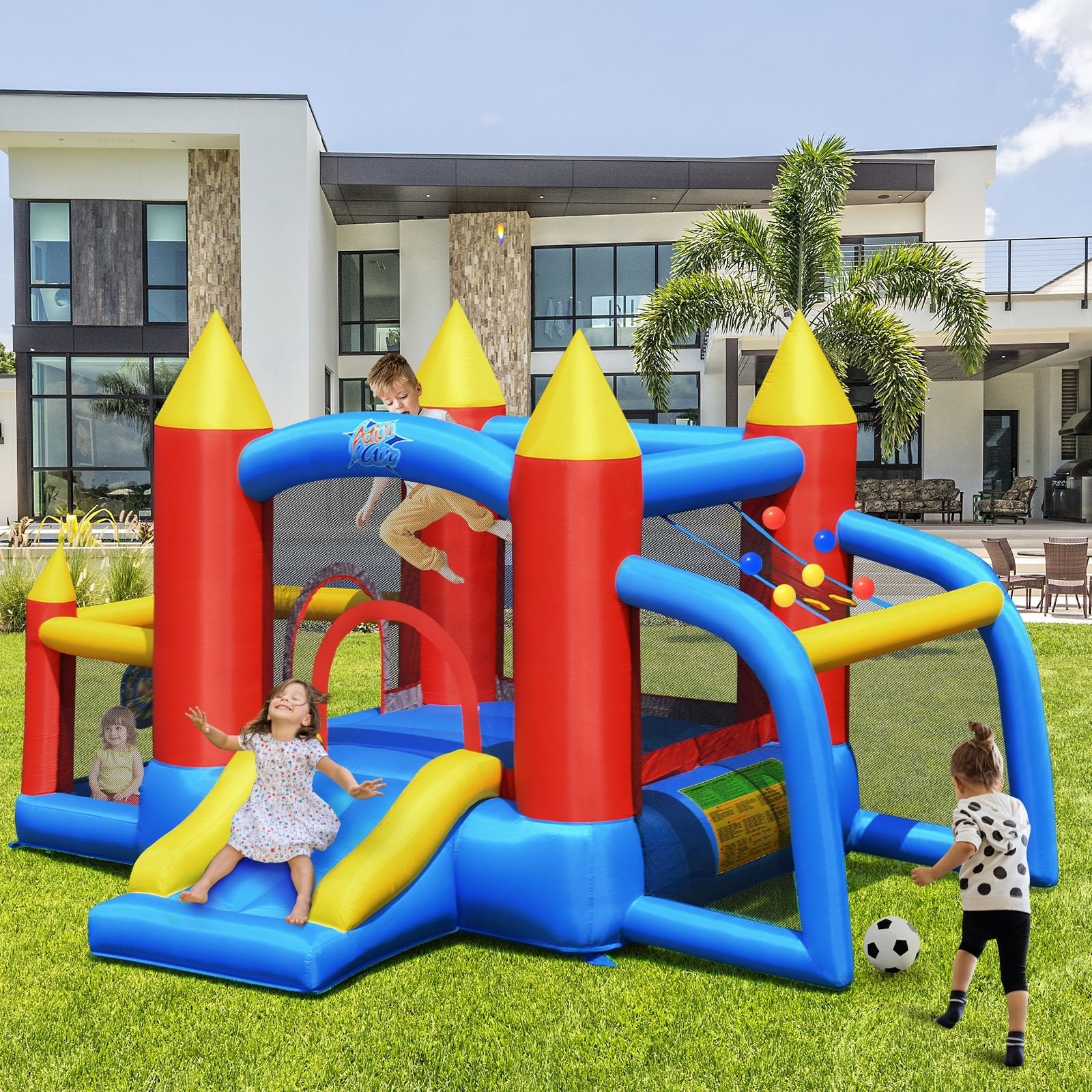 Inflatable Soccer Goal Ball Pit Bounce House Without Blower Bounce House   at Gallery Canada