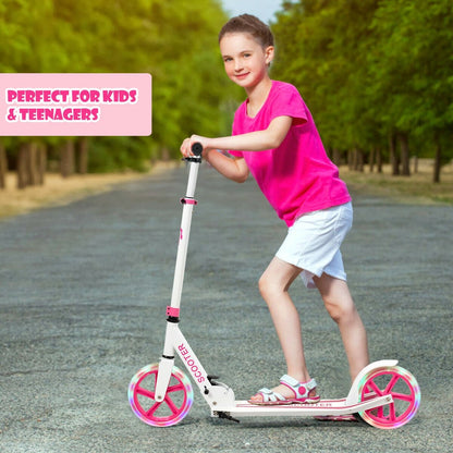 Portable Folding Sports Kick Scooter with LED Wheels, Pink Scooters   at Gallery Canada