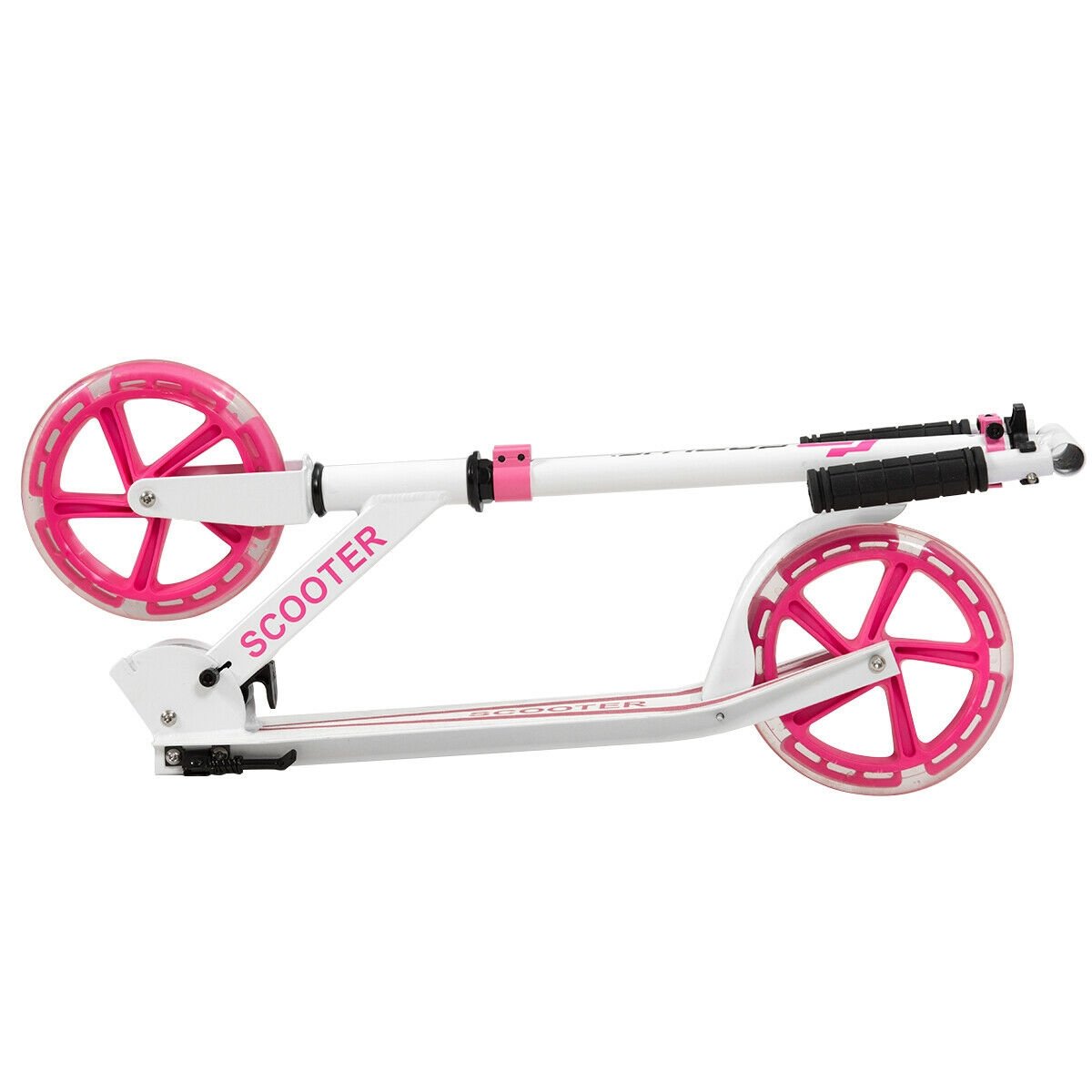 Portable Folding Sports Kick Scooter with LED Wheels, Pink Scooters   at Gallery Canada