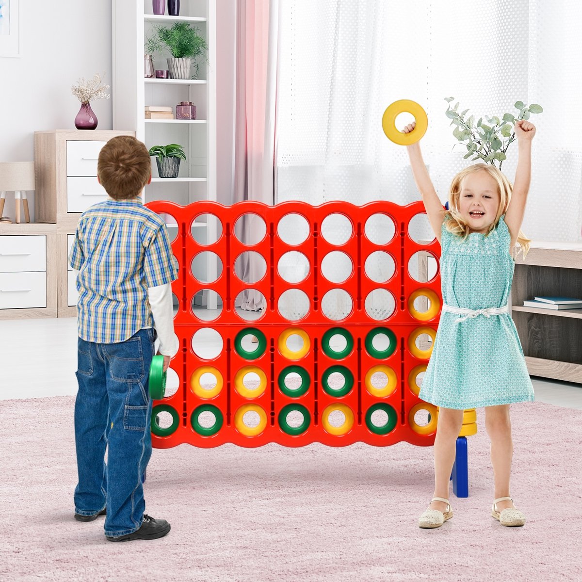 Jumbo 4-to-Score Giant Game Set with 42 Jumbo Rings and Quick-Release Slider, Blue Lawn Games   at Gallery Canada