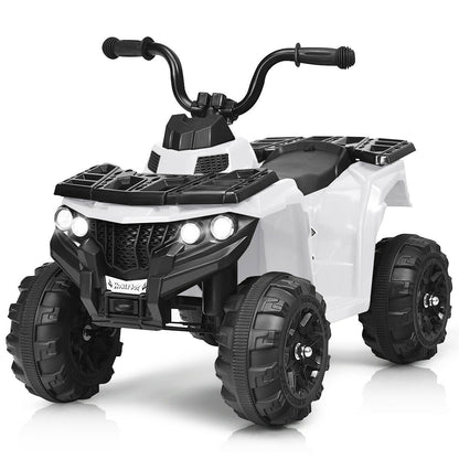 6V Battery Powered Kids Electric Ride on ATV, White Powered Ride On Toys   at Gallery Canada