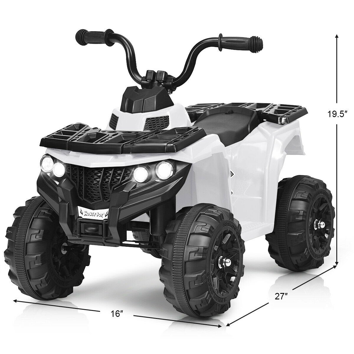 6V Battery Powered Kids Electric Ride on ATV, White Powered Ride On Toys   at Gallery Canada