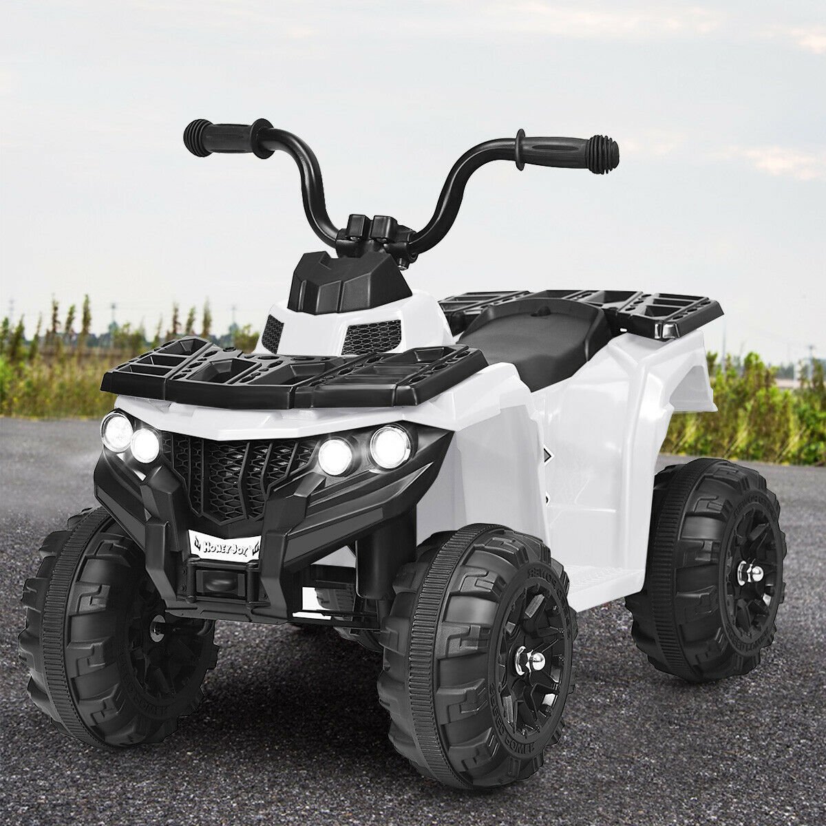 6V Battery Powered Kids Electric Ride on ATV, White Powered Ride On Toys   at Gallery Canada