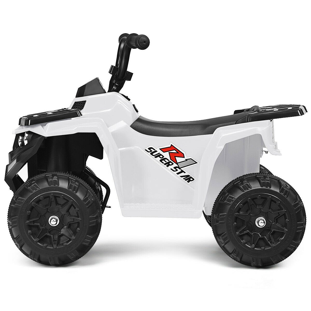 6V Battery Powered Kids Electric Ride on ATV, White Powered Ride On Toys   at Gallery Canada