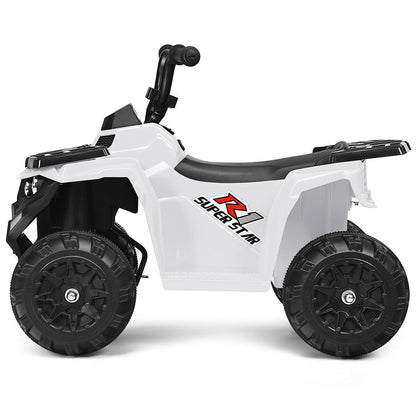 6V Battery Powered Kids Electric Ride on ATV, White Powered Ride On Toys   at Gallery Canada