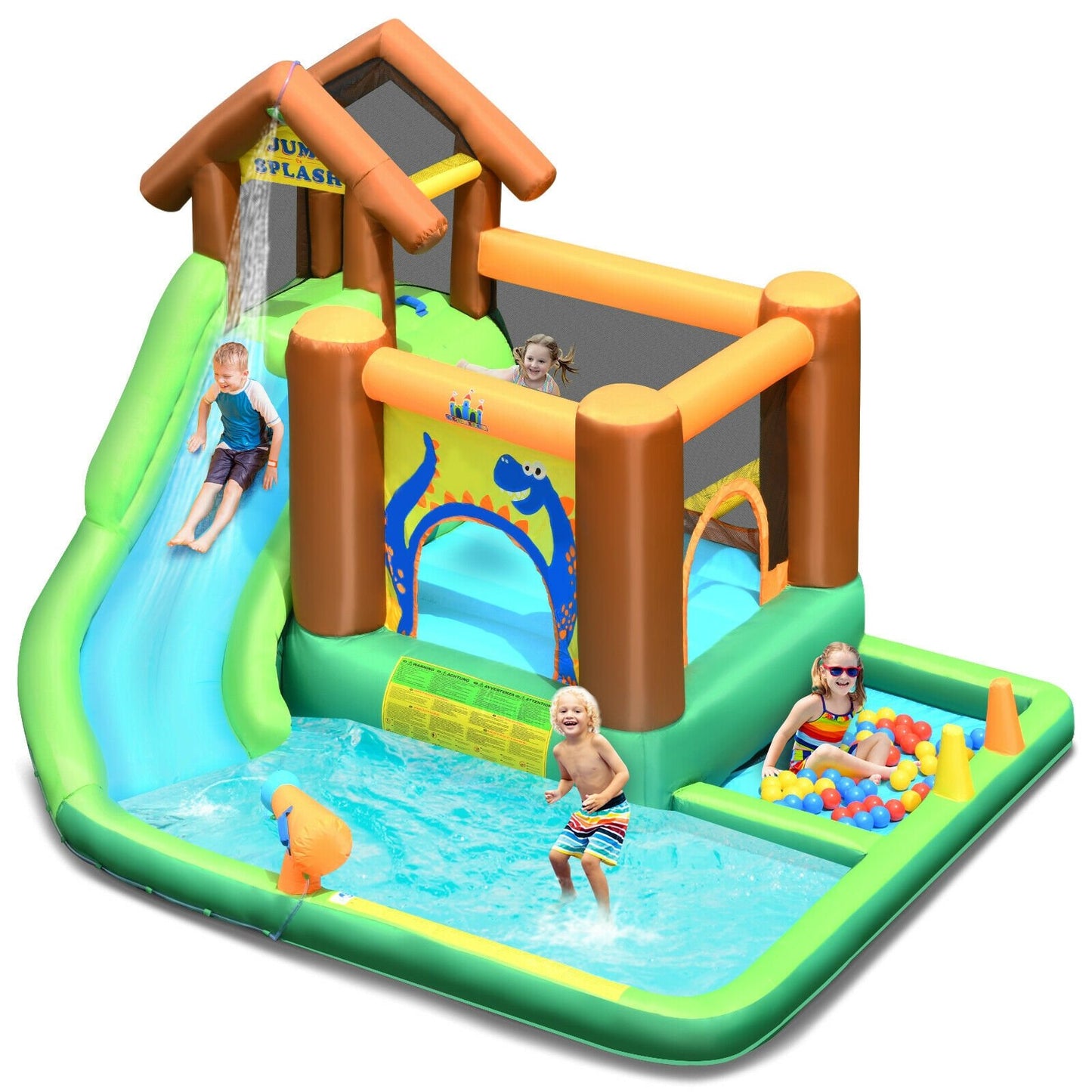 Inflatable Waterslide Bounce House Climbing Wall without Blower - Gallery Canada