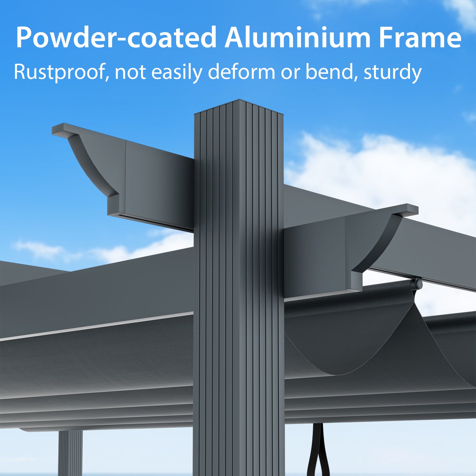 10 x 13 Feet Outdoor Aluminum Retractable Pergola Canopy Shelter, Gray Gazebos at Gallery Canada